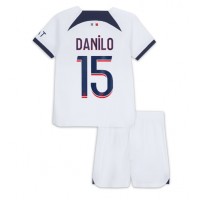Paris Saint-Germain Danilo Pereira #15 Bortaställ Barn 2023-24 Korta ärmar (+ Korta byxor)